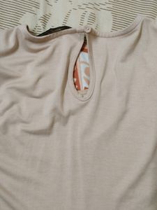 Denim Jeans And Casuals Beige Top
