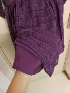 Purple Square Neck Dress