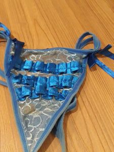 Blue Lace Thong