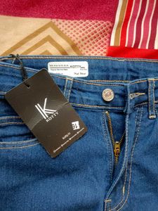 Women Flared High Rice Blue Jeans