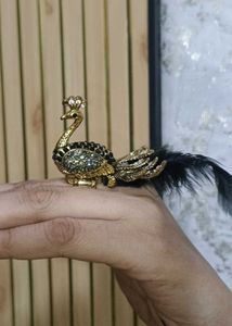 2 Statement Feather Rings