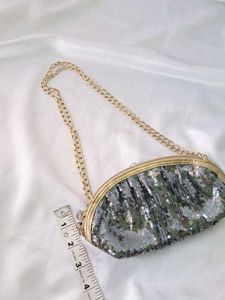 Made In Korea Sequin Clutch with Chain