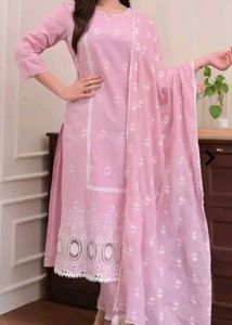 pink kurta set with dupatta