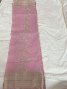 2 mtr Baby pink banarasi fabric
