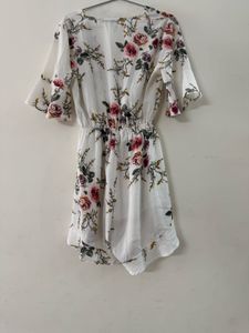 White Floral Playsuit
