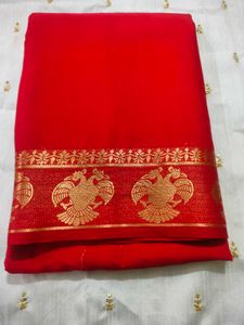 Red &amp; Gold Saree