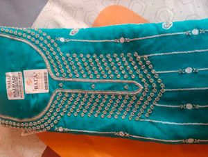 Teal Embroidered Kurta Set