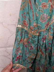 Teal Floral Print Top &amp; Pant Set
