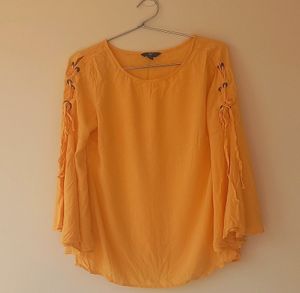 Korean Yellow Flared Top For Women