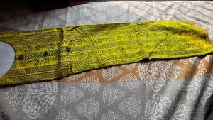 Yellow Printed Kurti