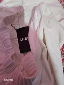 SHEIN Tiered White Maxi Skirt