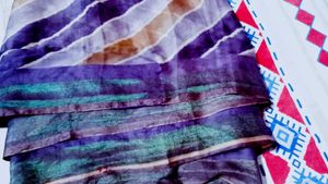 Striped Purple &amp; Brown Saree Pack Of 3