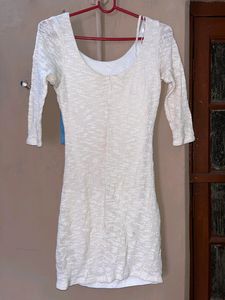 White Body Hugging Dress