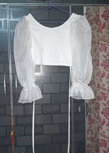 White Top With Threads