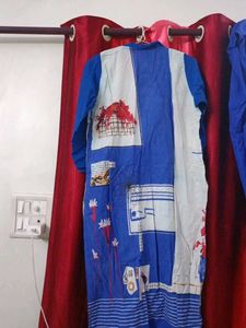 Blue Printed Kurta Set