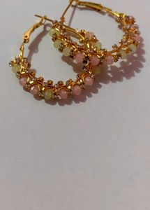 Hoop Earrings with Gem Accents