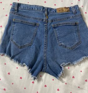 Denim Frayed Shorts