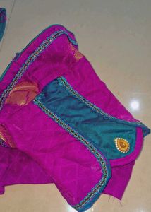 Elegant Purple &amp; Blue Saree