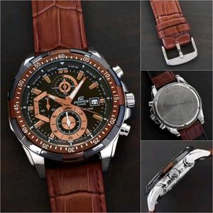 Casio Edifice EFR Chronograph Leather Strap Watch