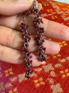 Long Red Earrings