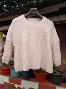 Peach Cream Knit Sweater