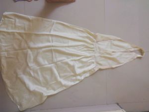 Backless, halter neck embroided lemon shade satin nighwear