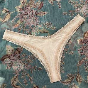 creamy cotton thong