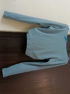 Zudio Blue Full Handed TshirtStretch Ribbed Cotton