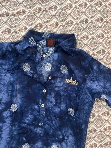 Blue Tie-Dye Kurti