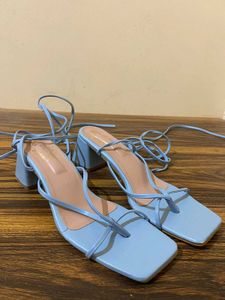 Blue heeled Tie-up Sandals