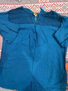 Elegant Teal Embellished Top