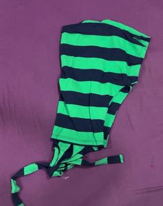 Green Crop Top W Knot