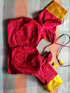 Wedding Cotton Silk Saree With Stitched Blouse