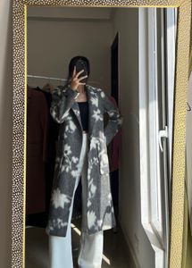 ABSTRACT Print WOOL Long COAT