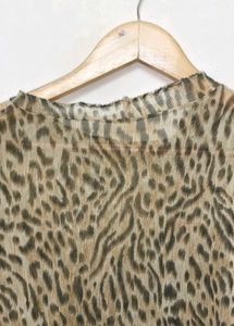 Trendy New Leopard Print Mesh Top