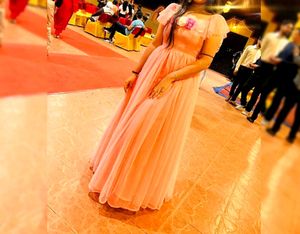 Very Beautiful  Barbie soft Net Evening Gown