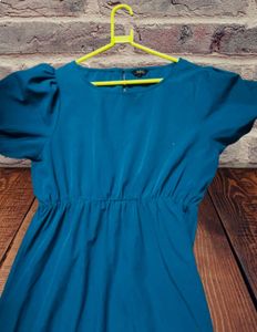 Teal Empire Waist Maxi Dress ( No Return )