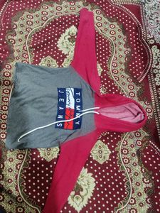 woolen crop hoodie for women