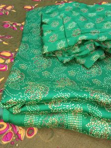 Green Printed Saree