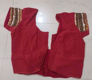 Red Embellished Saree