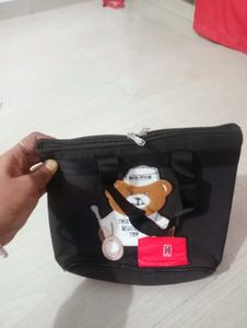 Cute Baby Teddy Bear Black Bag