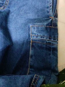 Blue Denim Cargo Jeans
