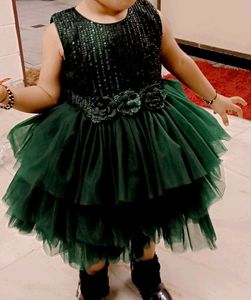 Emerald Green Sequin Tulle Dress