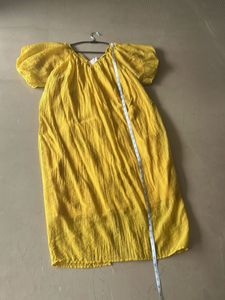 Lovely Yellow Midi With Puff Sleeves
