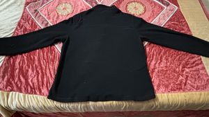 Men Black Lightweight Warm Fleece Sweatshirt