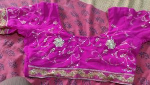 Pink Embroidered Saree