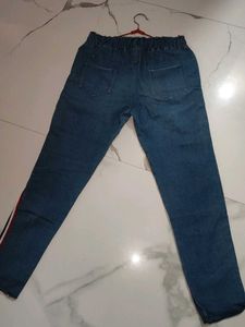 Striped Distressed Jeans