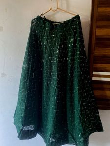 Green Sequin Lehenga