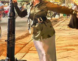 Olive Green Button-Down Shirt