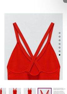 Zara Red V Neck Maxi Dress Authentic